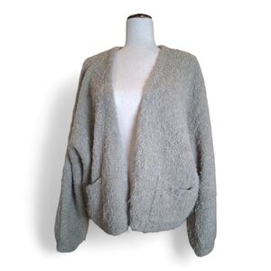 Poetry Soft Greenish Gray Alpaca Cardigan Size 8